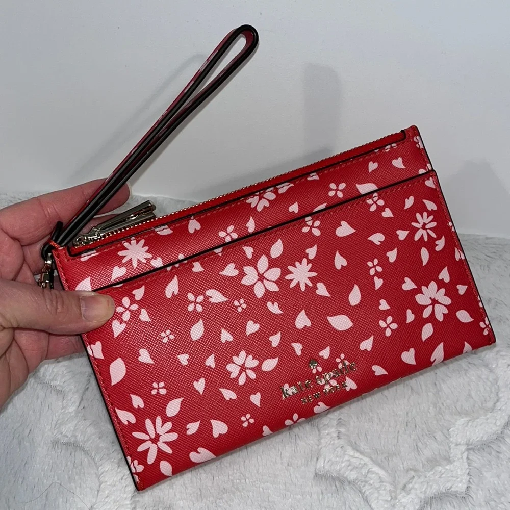 kate spade medium double zip staci love posie wristlet
